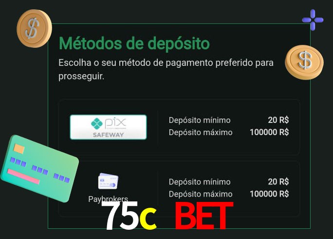 O cassino 75c bet oferece uma grande variedade de métodos de pagamento