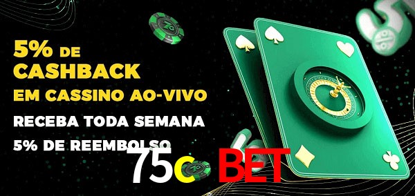 Promoções do cassino ao Vivo 75c bet
